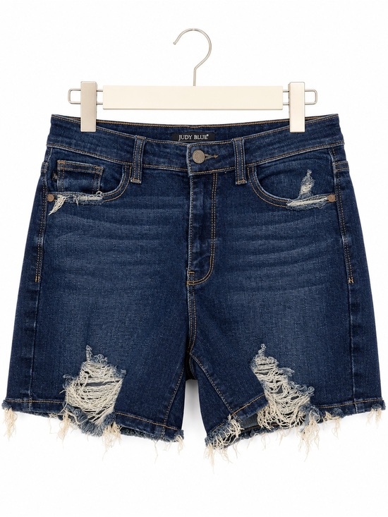 Judy Blue Pants - Judy Blue Distressed Denim Shorts Raw Hem Stretch Jean Shorts Size M